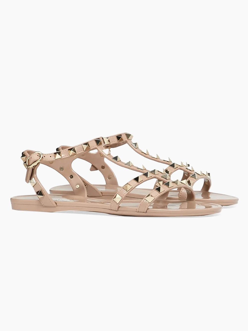 Valentino Rockstud Flat Rubber Sandals